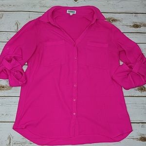 Express "The Portofino Shirt" Hot Pink Medium
